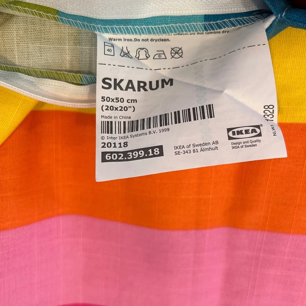 2 IKEA SKARUM - Rainbow Multicolor Pride Throw Accent Pillow Covers 20